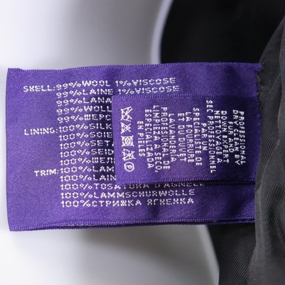 PURPLE LABEL Ralph Lauren $4598 MSRP NWT BLACK WINTON JACKET Women's 14 S1-90073 - Picture 8 of 9